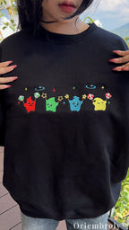 Super Mario Galaxy Luma Embroidered Sweatshirt – Cute Gaming Crewneck Gift
