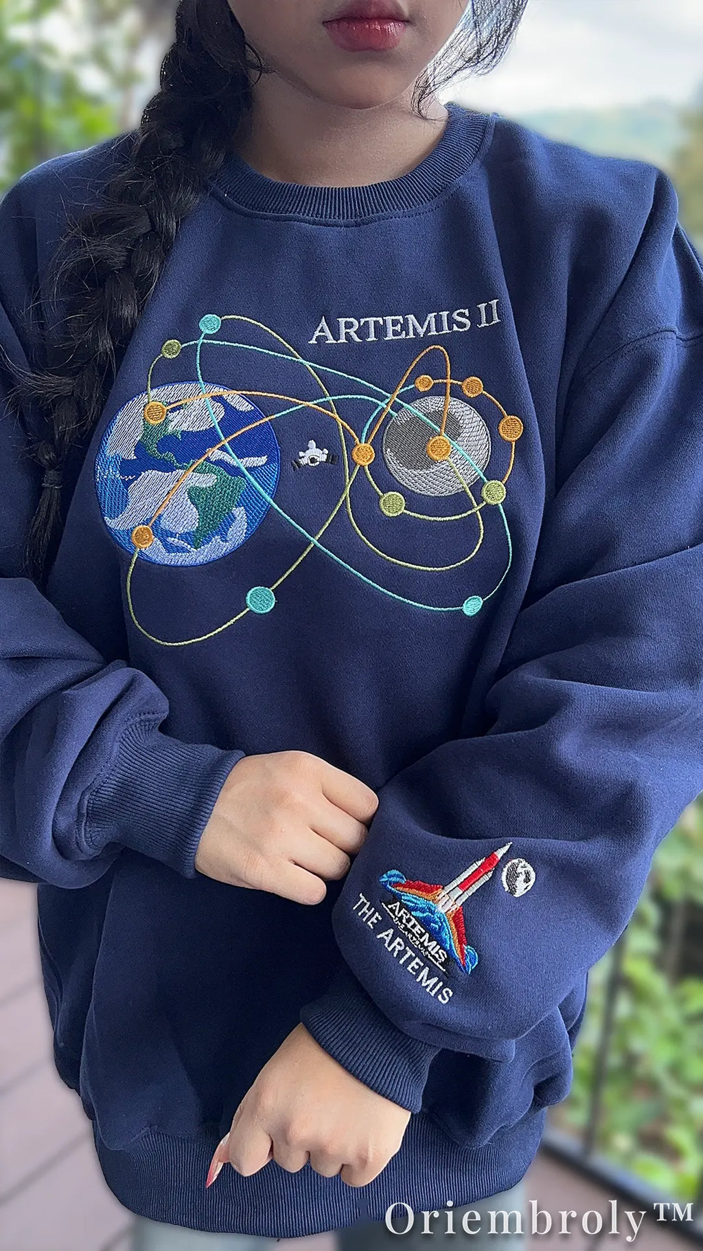 NASA Artemis II Embroidered Sweatshirt – Vintage Space Mission Crewneck