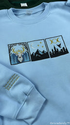 Stag Mountain Celestial Triptych Embroidered Sweatshirt
