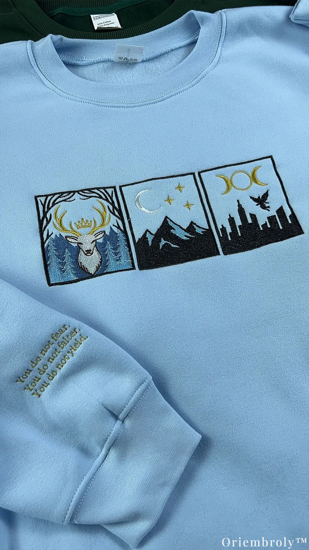 Stag Mountain Celestial Triptych Embroidered Sweatshirt