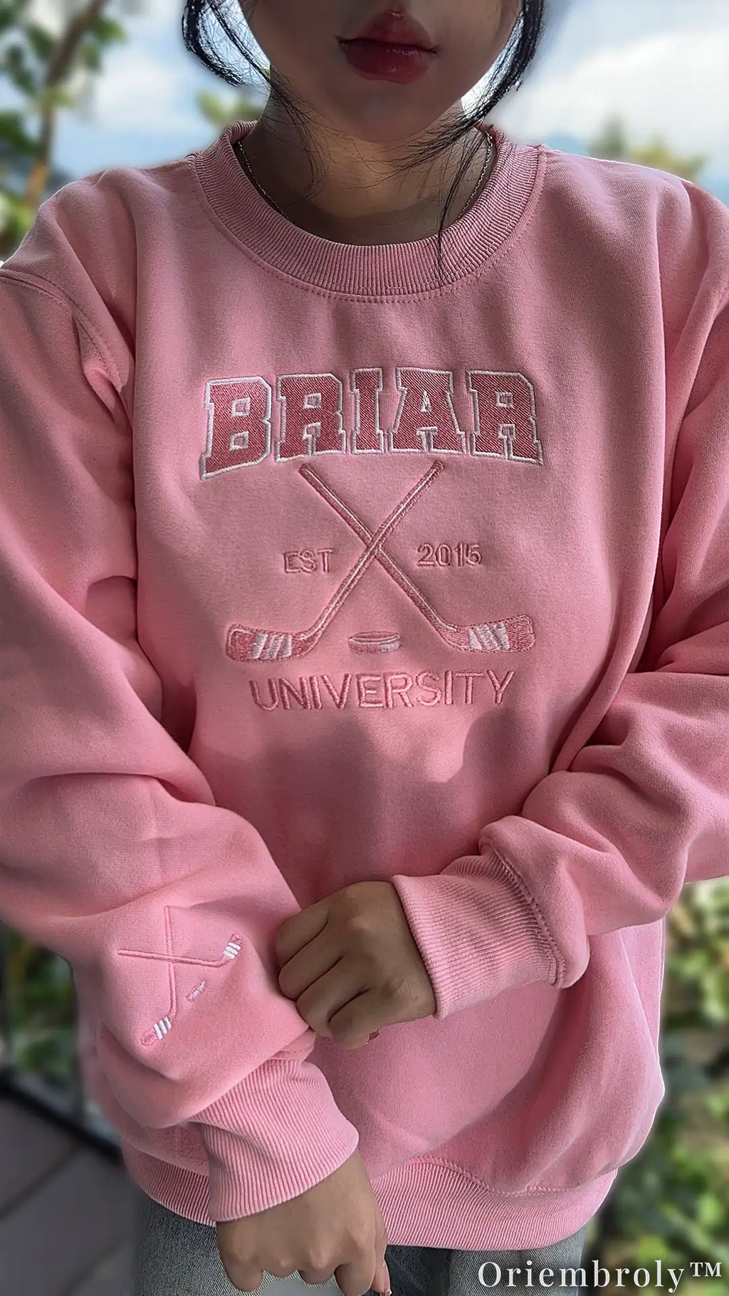 Embroidered Collegiate Varsity Sweatshirt