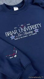 Briar University Hockey Embroidered Sweatshirt – Off Campus Romance Crewneck