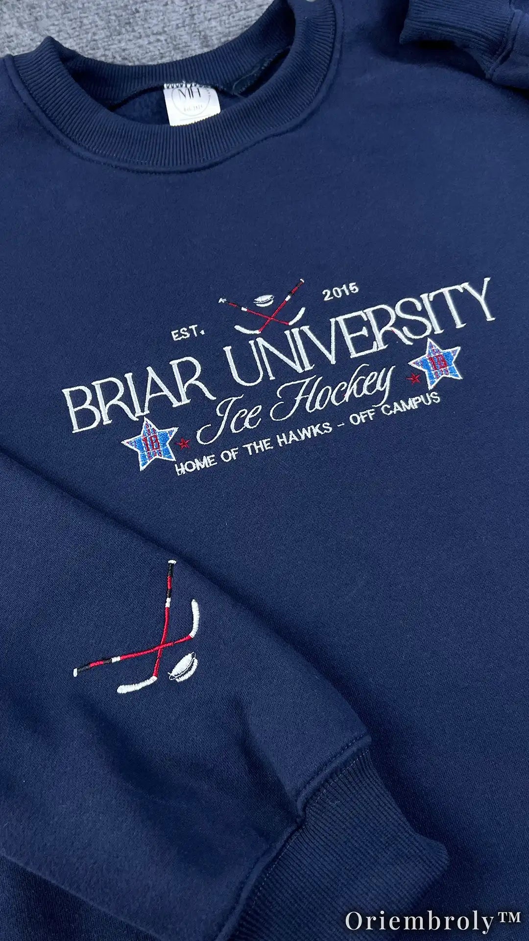 Briar University Hockey Embroidered Sweatshirt – Off Campus Romance Crewneck