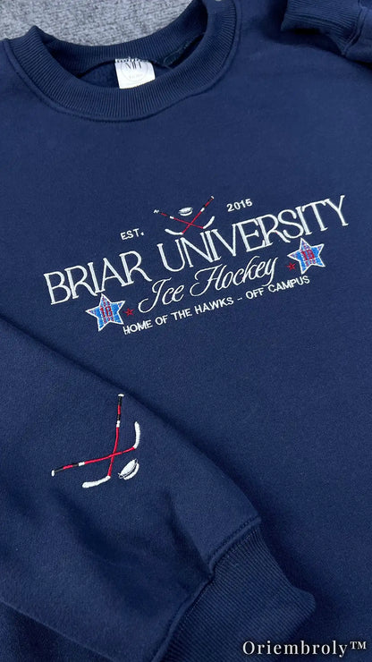 Briar University Hockey Embroidered Sweatshirt – Off Campus Romance Crewneck