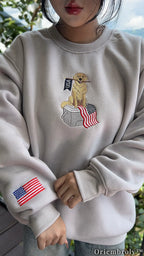 Dog Embroidered Sweatshirt | Cozy Unisex Fleece Crewneck for Dog Lovers