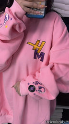 HM Purple Varsity Crewneck - Guitar & Music Notes Patch