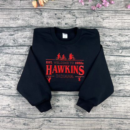 Stranger Vibes Hawkins Embroidered Sweatshirt