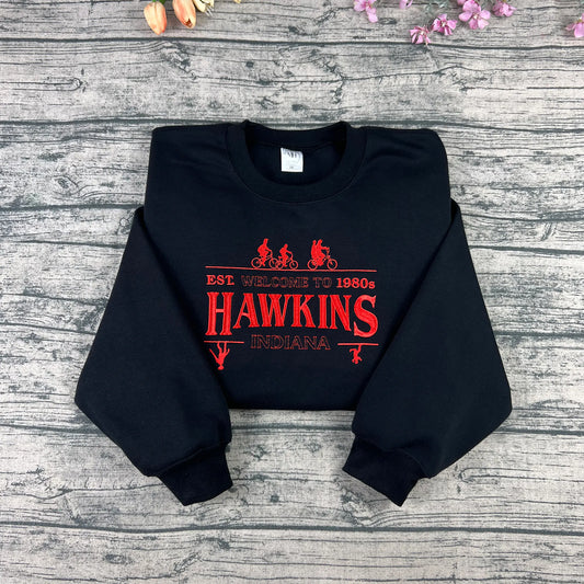 Stranger Vibes Hawkins Embroidered Sweatshirt