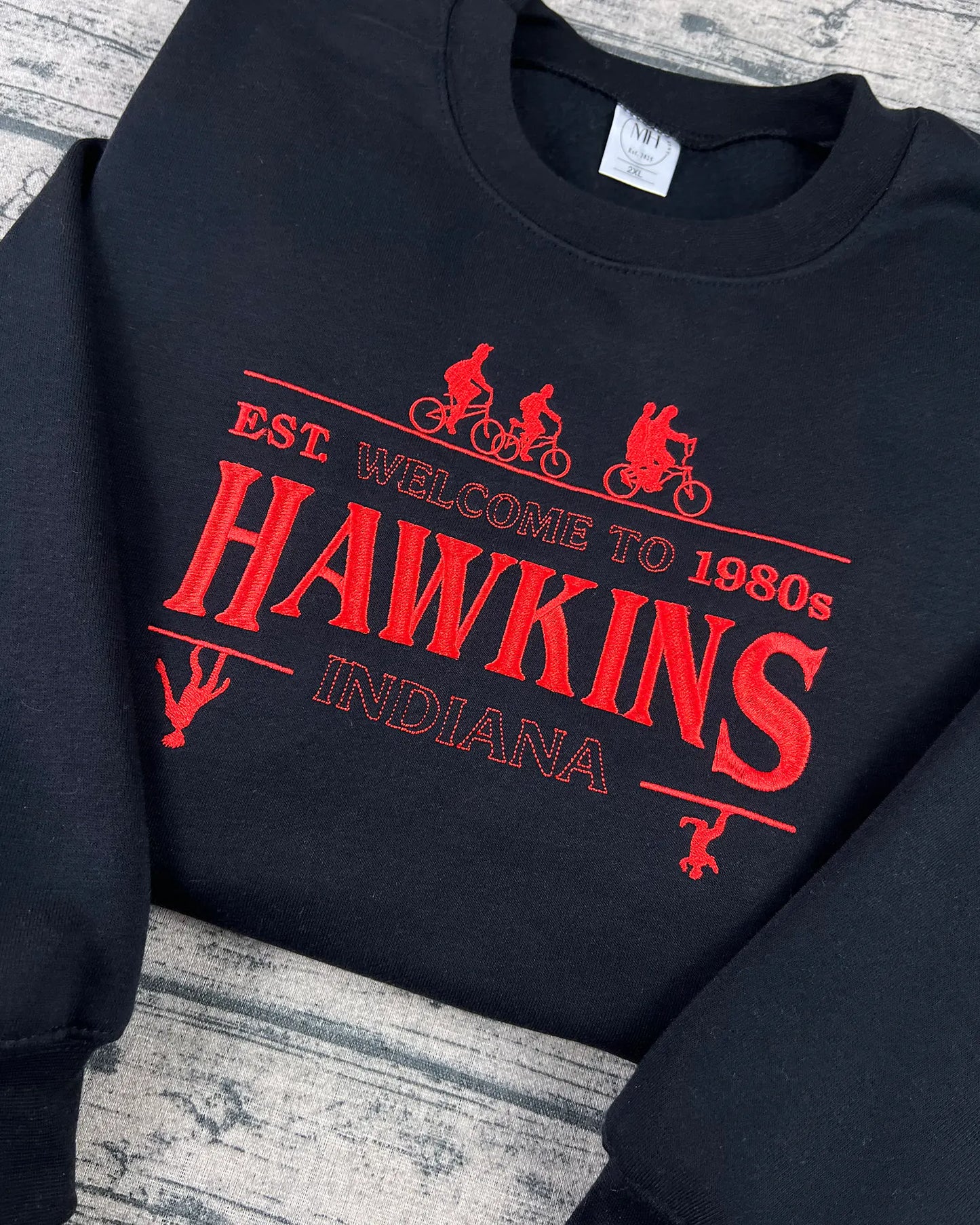 Stranger Vibes Hawkins Embroidered Sweatshirt