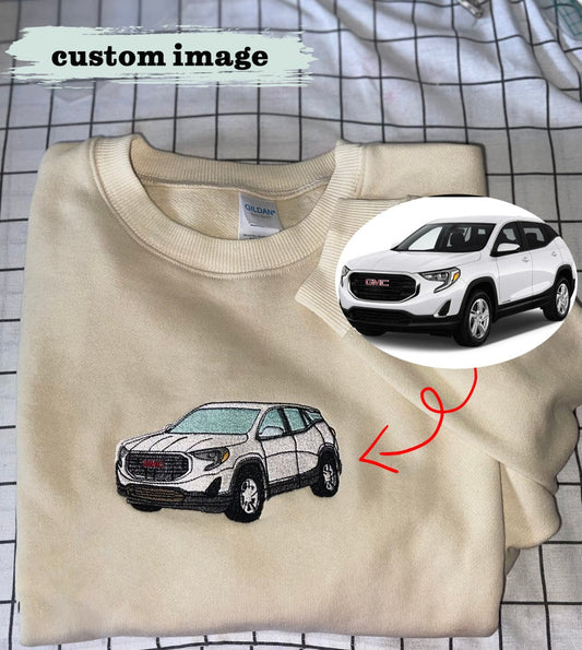 Custom embroidered car Sweatshirt, hoodie, t shirt embroidered Personalized, Dad Gift