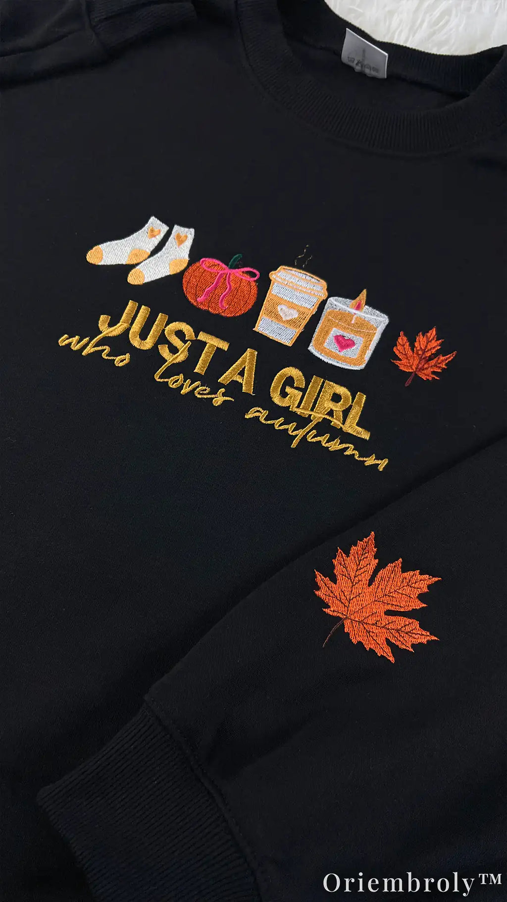 Autumn Aesthetic Embroidered Sweatshirt – Cozy Fall Lover Crewneck