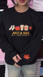 Autumn Aesthetic Embroidered Sweatshirt – Cozy Fall Lover Crewneck