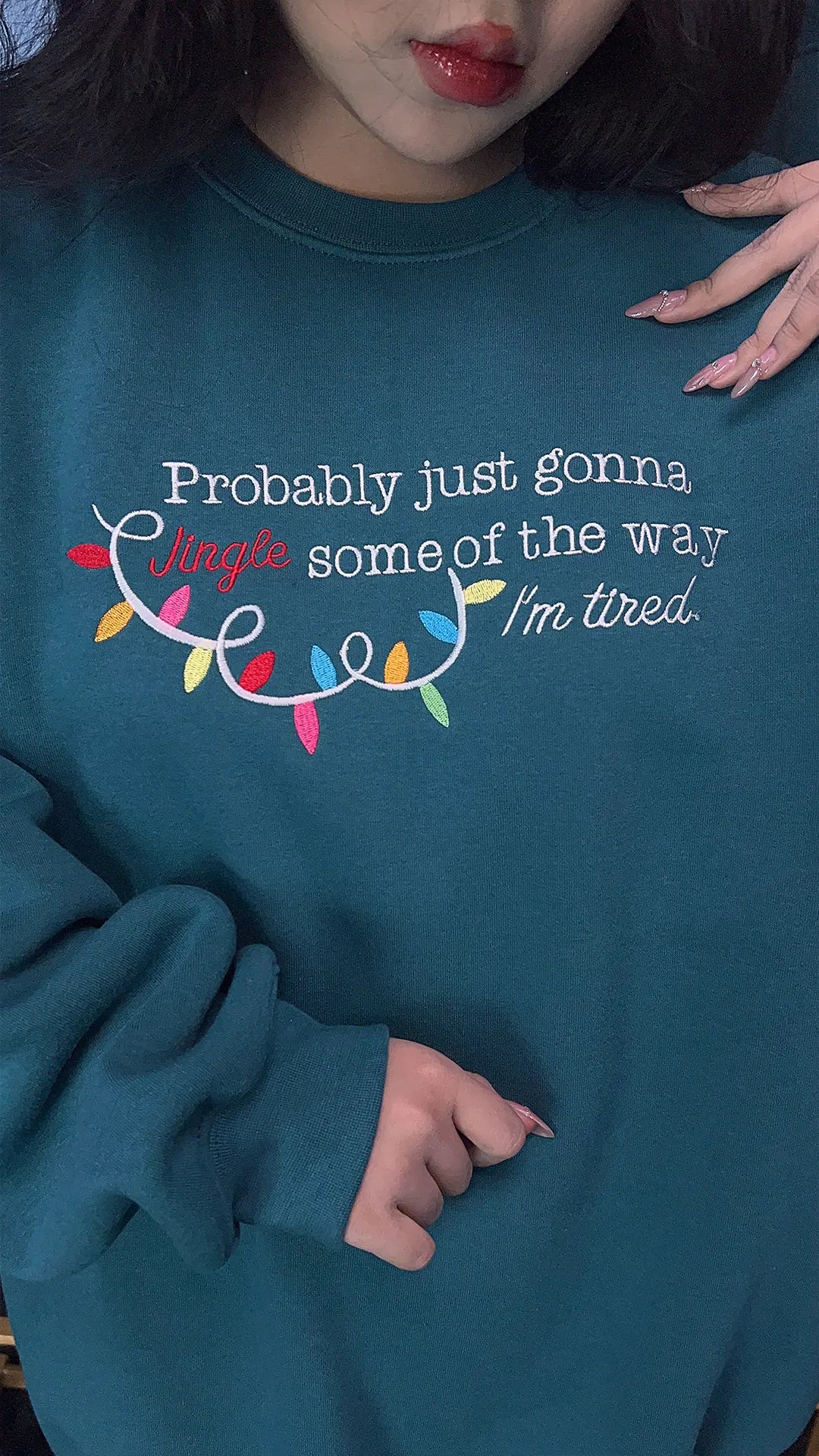 Christmas Jingle Song Embroidered Sweatshirt