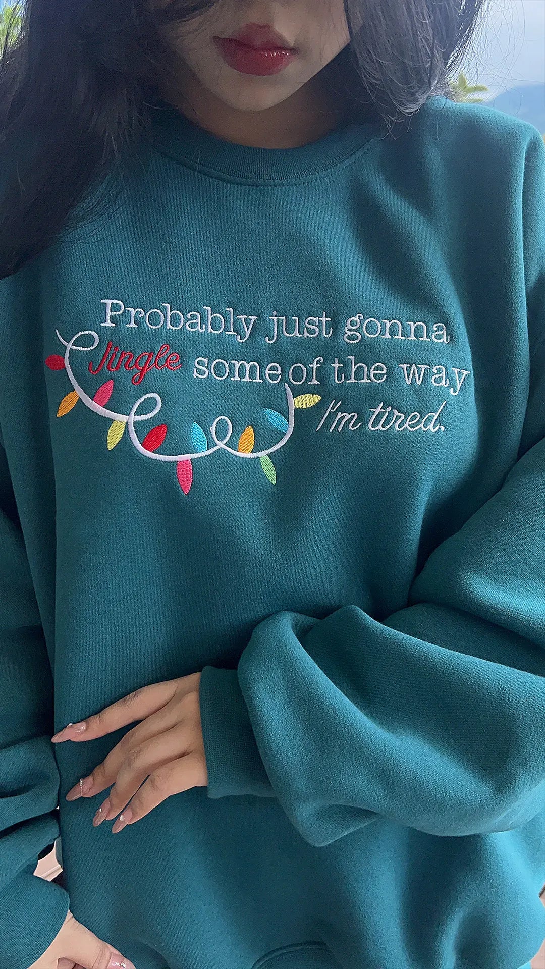 Christmas Jingle Song Embroidered Sweatshirt