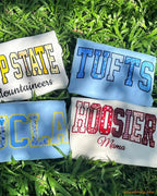 Custom State University Applique Embroidered Crewneck and Mock Neck Sweatshirt