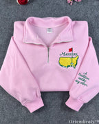 Masters Golf Embroidered Quarter Zip – Vintage Golf Pullover, Old Money Style