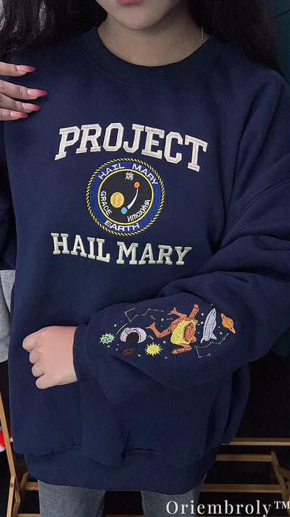 Project Hail Mary Embroidered Hoodie – Rocky Eridian Sci-Fi Bookish Sweatshirt