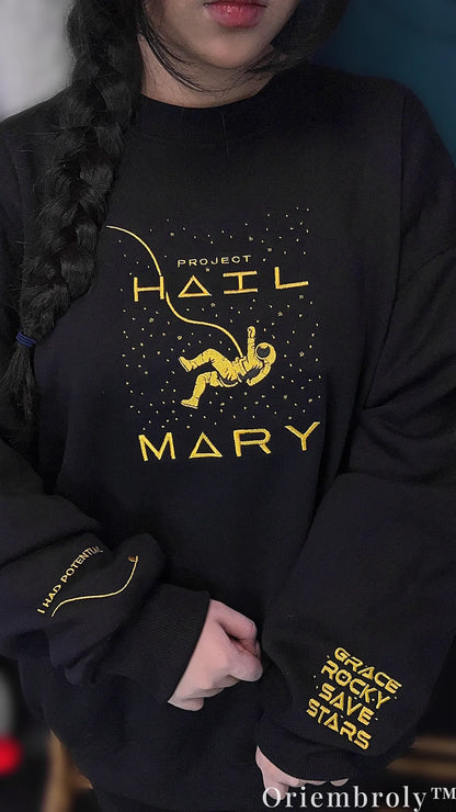 Project Hail Mary Embroidered Sweatshirt – Astronaut Sci-Fi Crewneck Bookish Streetwear