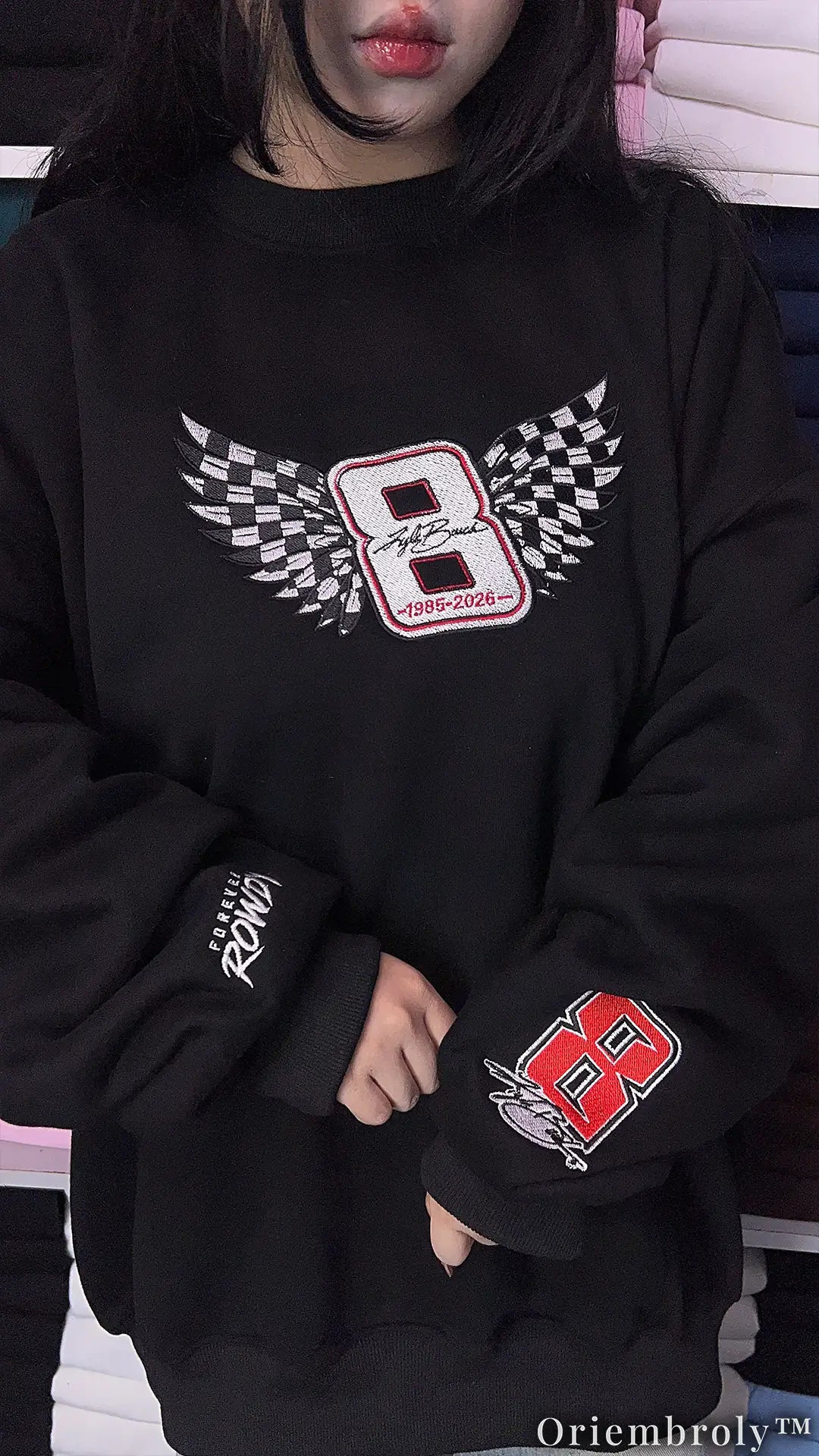 Rowdy 8 NASCAR Varsity Sweatshirt - Forever Racing Tribute