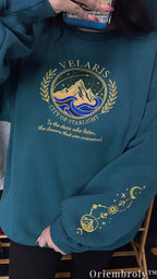 Velaris City of Starlight Embroidered Sweatshirt – ACOTAR Night Court Crewneck
