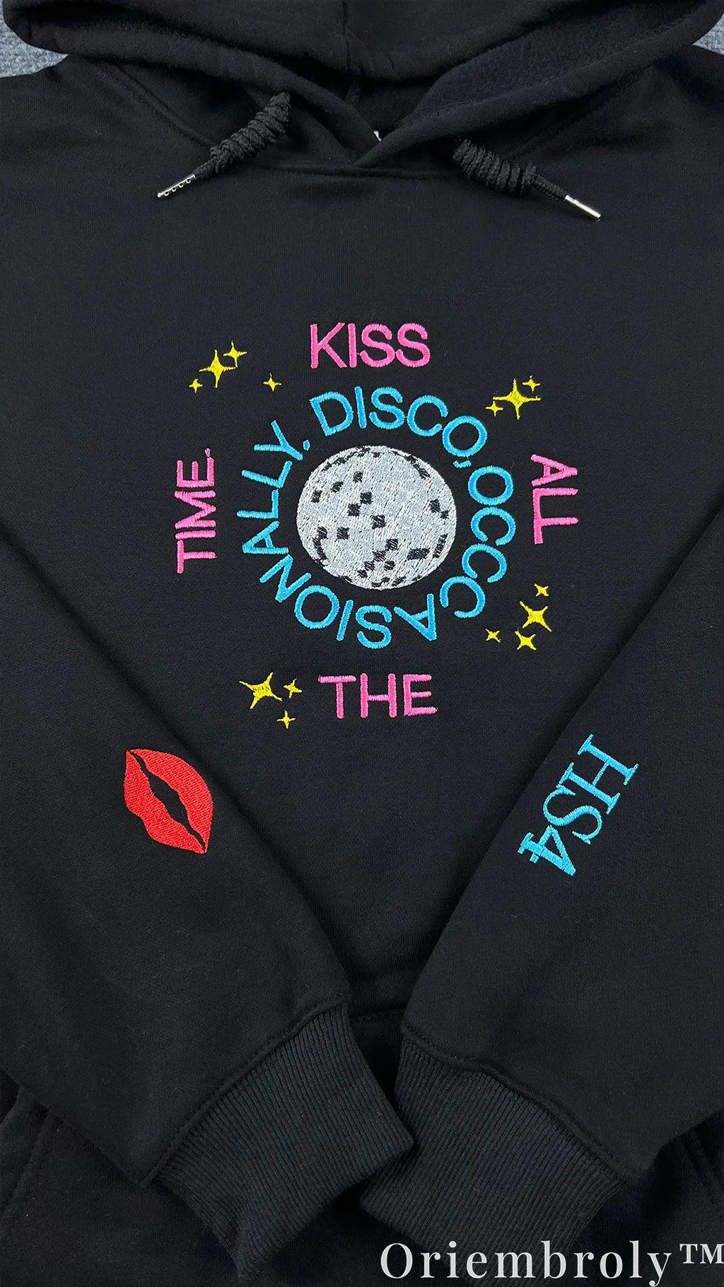 Harry Styles HS4 Disco Ball Embroidered Sweatshirt – Pink Retro Preppy Crewneck