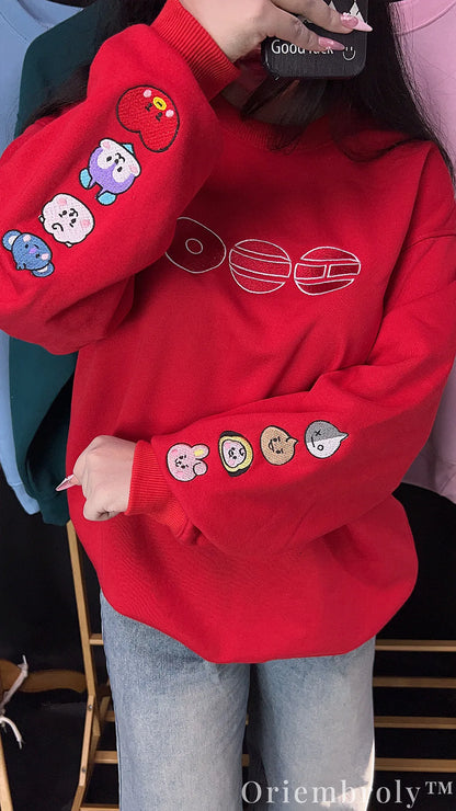 Arirang 2026 World Tour Inspired Embroidered K-Pop Fan Crewneck Sweatshirt