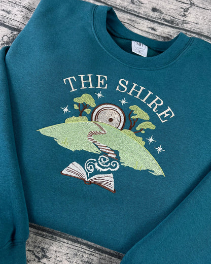 Fantasy Embroidered Shire Sweatshirt & Cozy Hoodie – Book Lover Gift