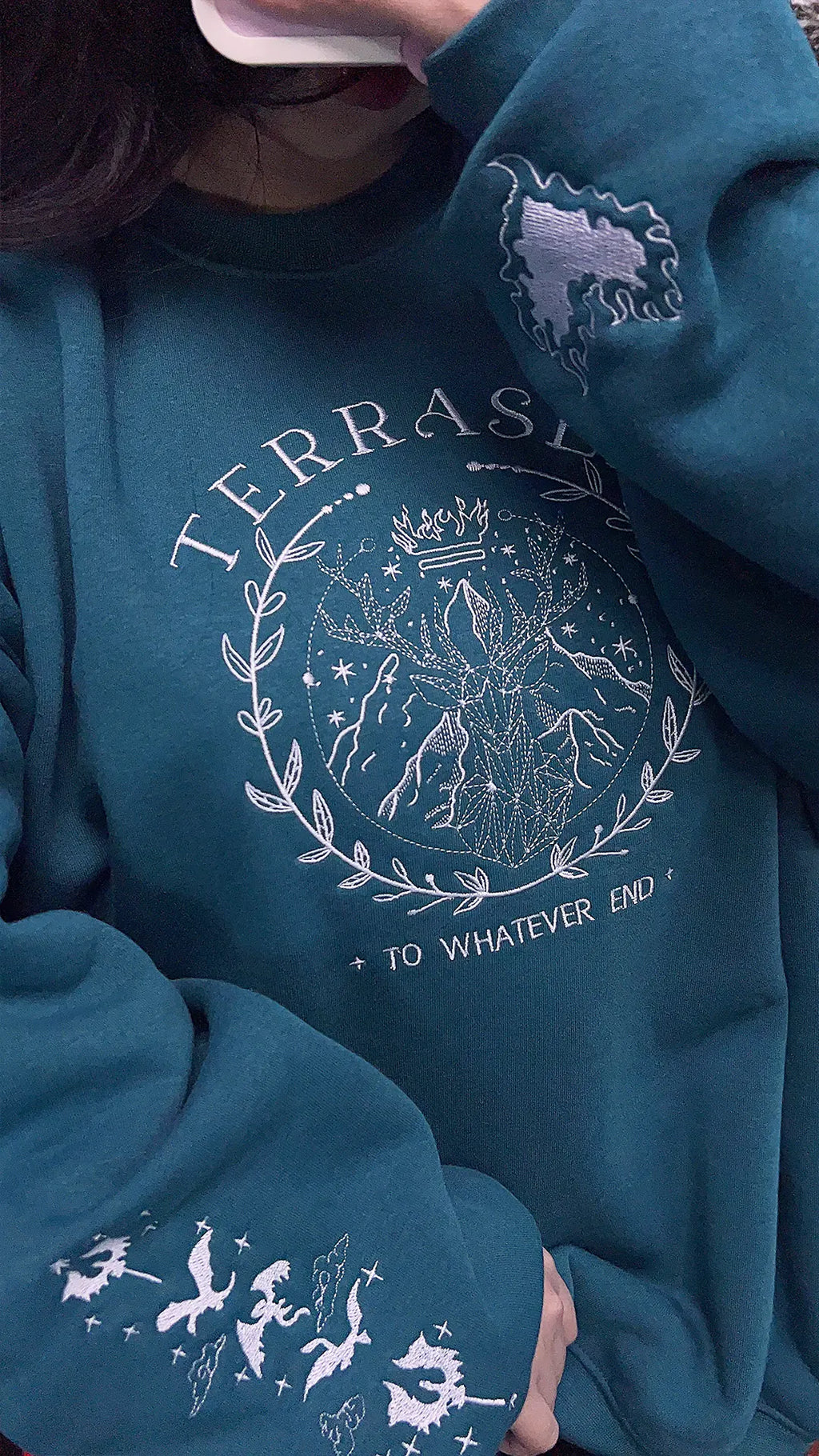 Terrasen To Whatever End Embroidered Sweatshirt
