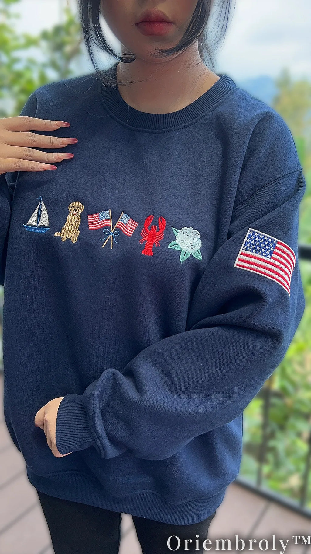 New England Coastal Embroidered Sweatshirt – Vintage Old Money Crewneck