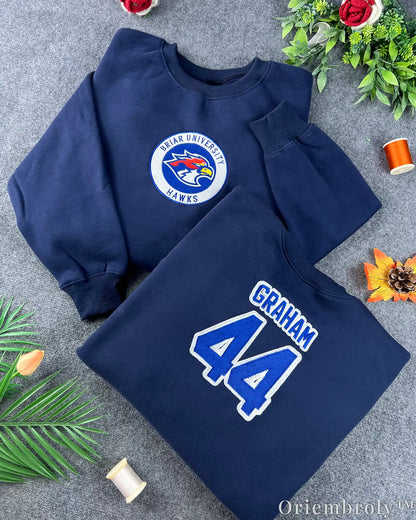 Briar University Hawks Di Laurentis 66 Embroidered Sweatshirt – Hockey Romance Crewneck
