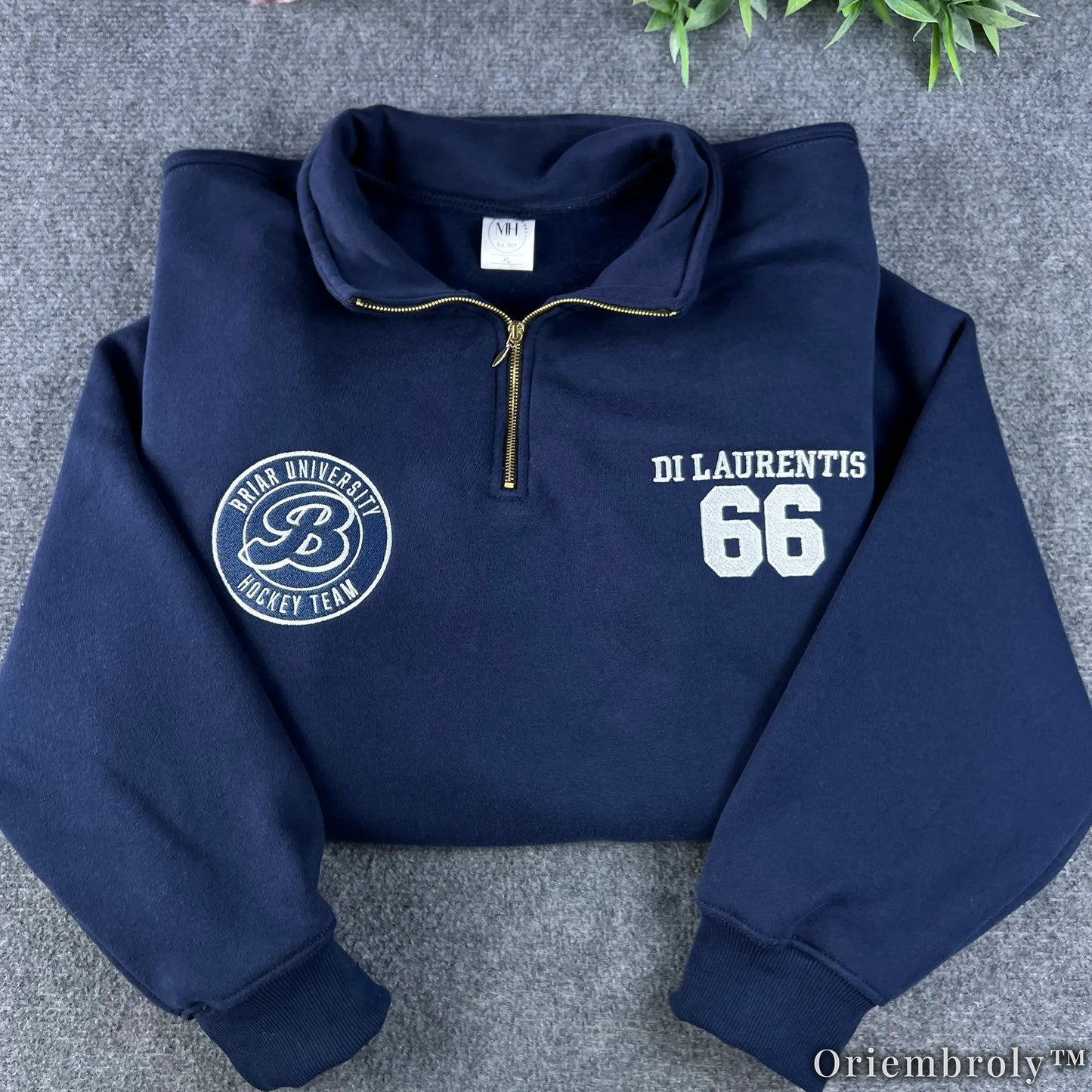 Briar University Embroidered Quarter Zip – Hockey Romance Sweatshirt