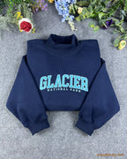 Custom Arched Varsity Collegiate Embroidered Oversized Mock Neck Sweatshirt