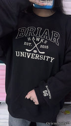 Briar University Embroidered Sweatshirt – Off Campus Hockey Romance Crewneck