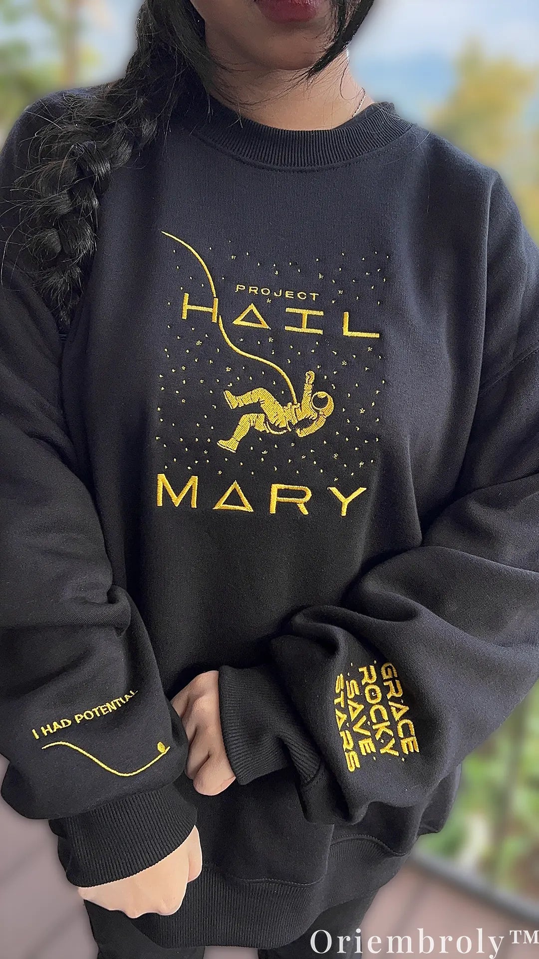 Project Hail Mary Embroidered Sweatshirt – Astronaut Sci-Fi Crewneck Bookish Streetwear
