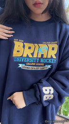 Briar University Hockey Embroidered Sweatshirt – Vintage Collegiate Crewneck