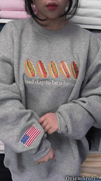 Bad Day To Be A Hot Dog Embroidered Sweatshirt – Funny Americana Crewneck