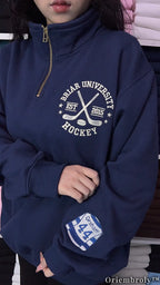 Off Campus Briar Hockey Crewneck Embroidered - Graham Tucker Logan Collection