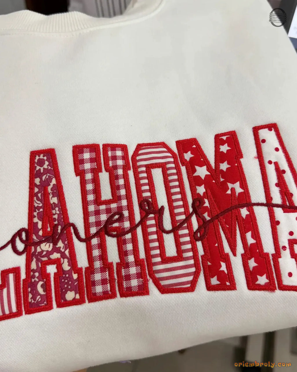 Custom State University Applique Embroidered Crewneck and Mock Neck Sweatshirt