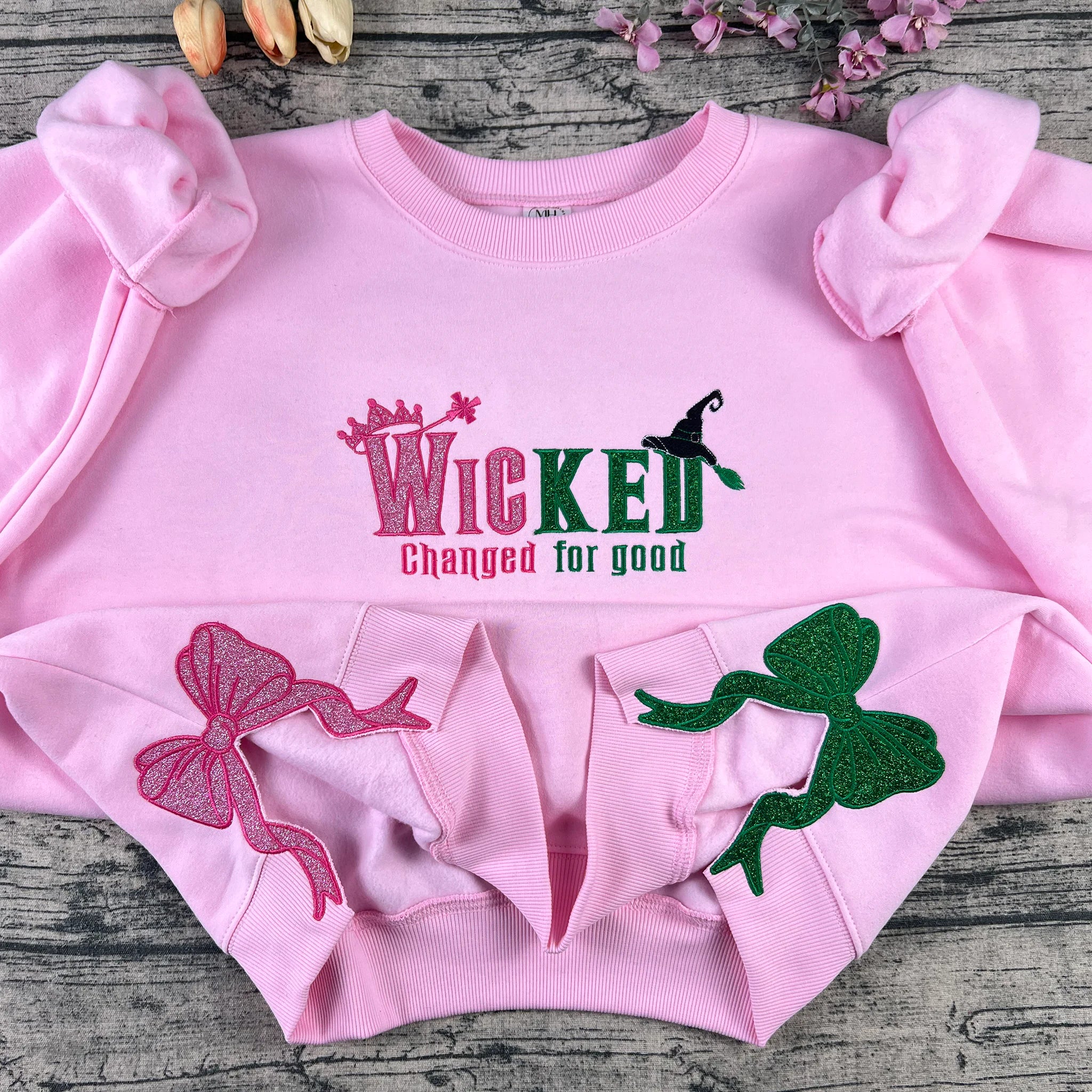 Wicked “Changed for Good” Applique Embroidered Sweatshirts