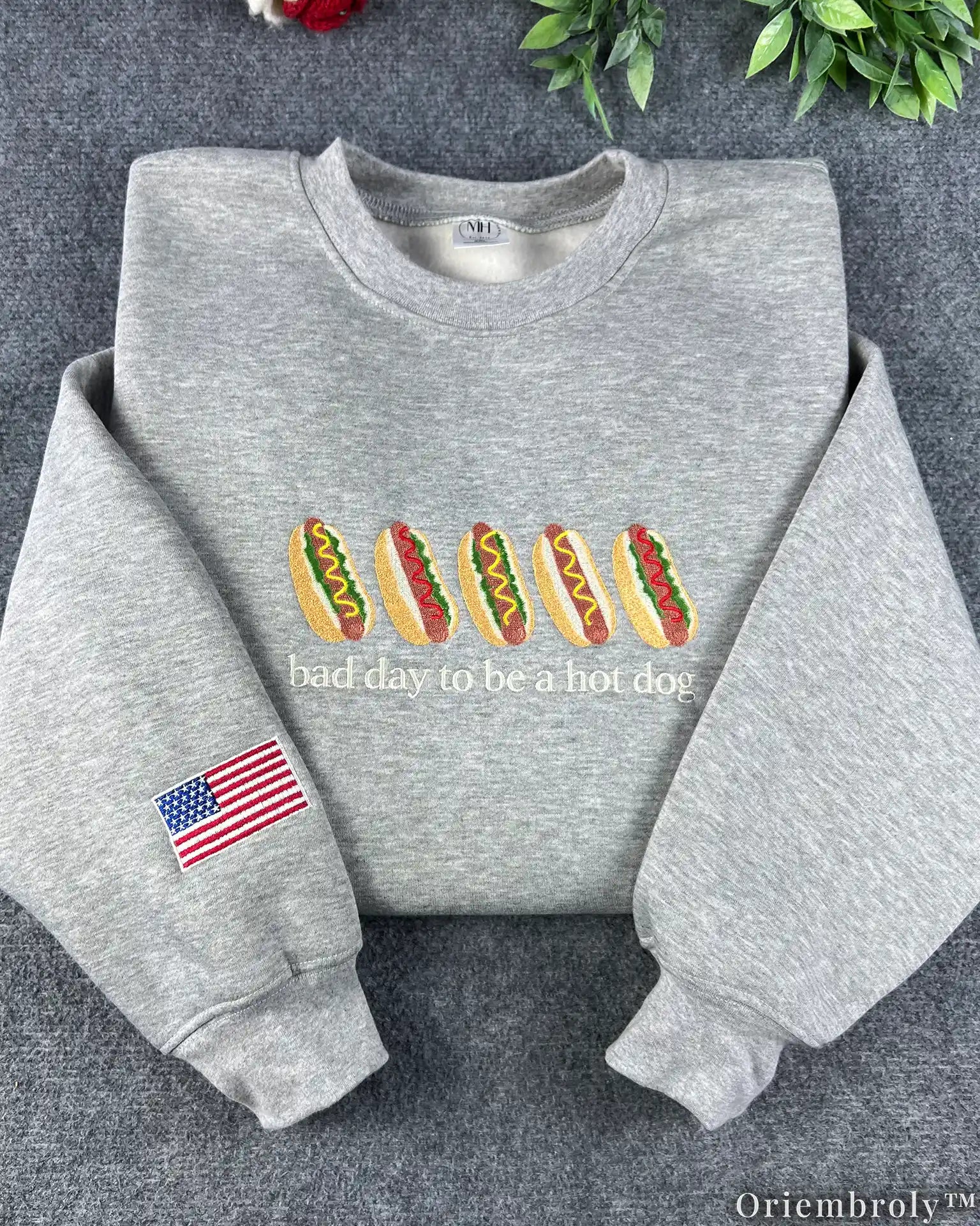 Bad Day To Be A Hot Dog Embroidered Sweatshirt – Funny Americana Crewneck
