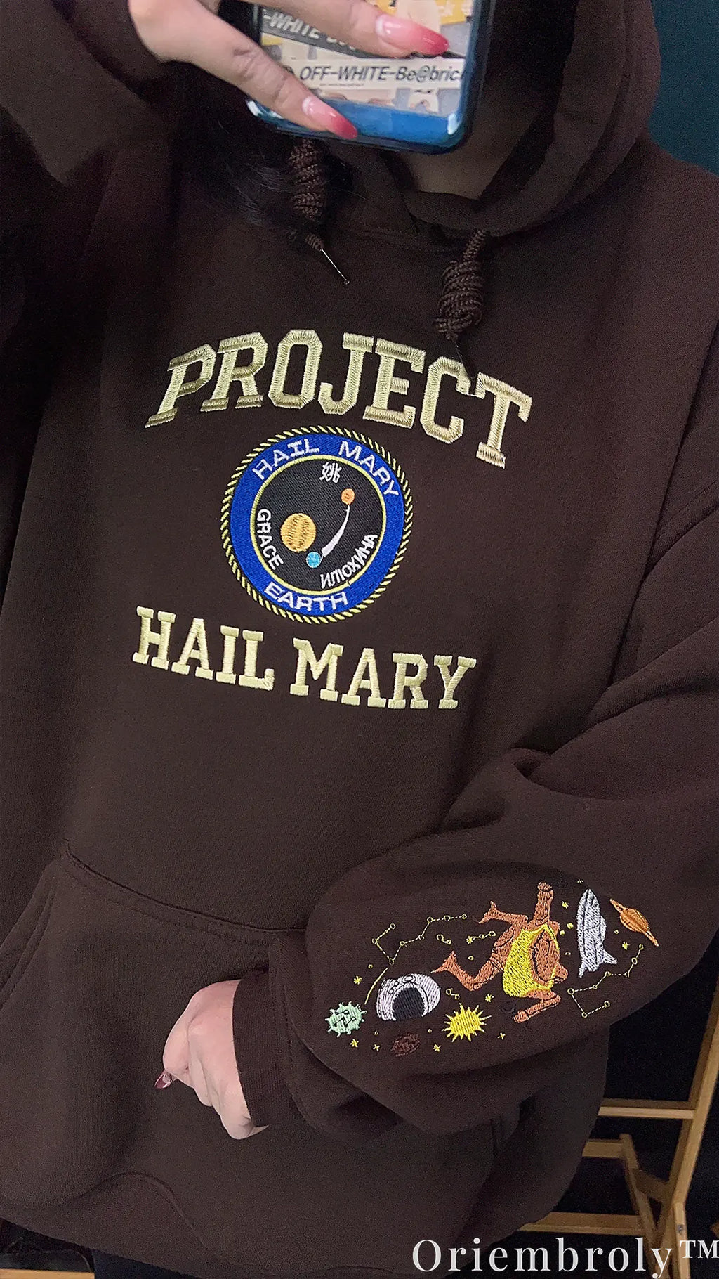Project Hail Mary Embroidered Hoodie – Rocky Eridian Sci-Fi Bookish Sweatshirt