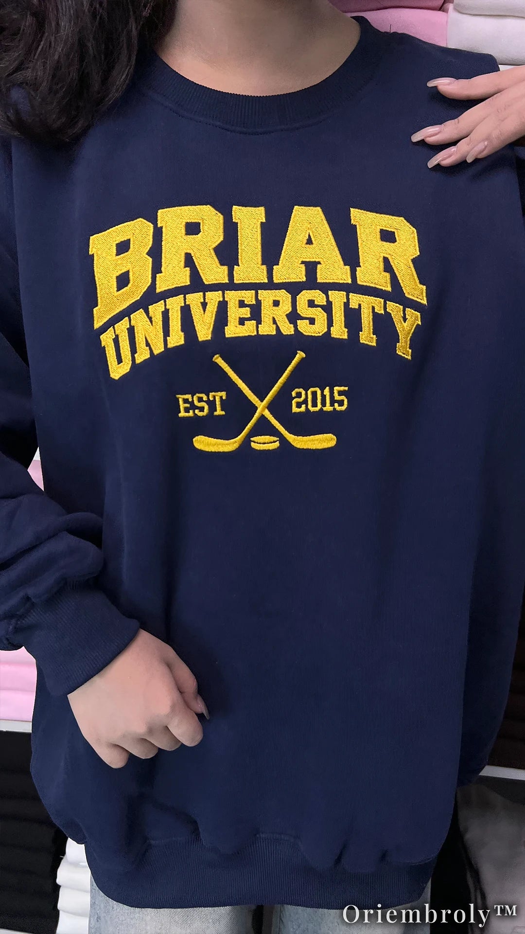 Briar University Di Laurentis 66 Embroidered Sweatshirt – Hockey Romance Crewneck