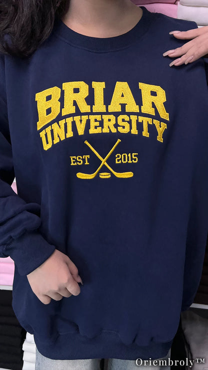 Briar University Di Laurentis 66 Embroidered Sweatshirt – Hockey Romance Crewneck