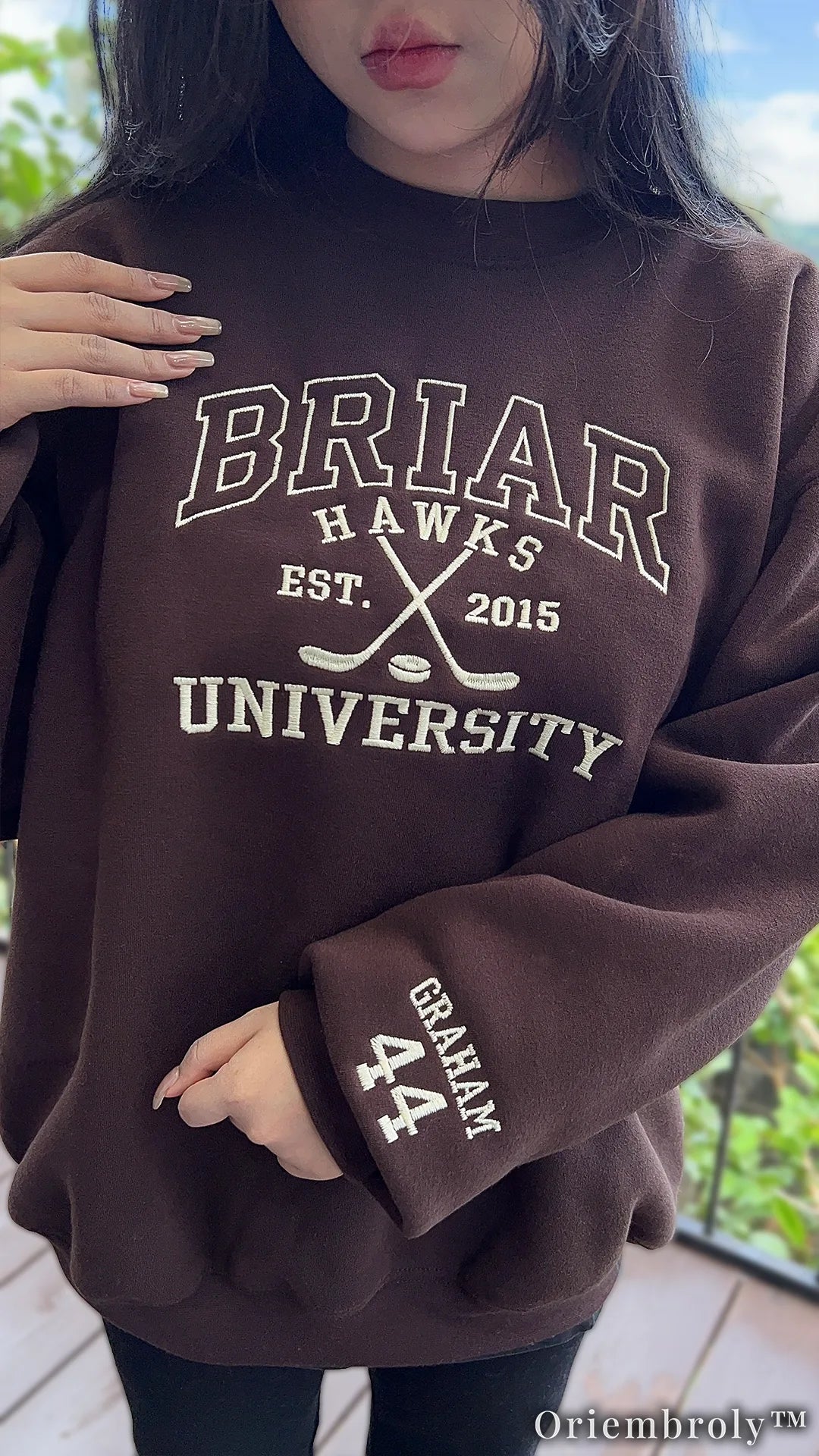 Briar University Embroidered Sweatshirt – Off Campus Hockey Romance Crewneck