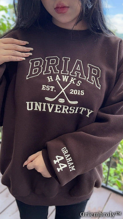 Briar University Embroidered Sweatshirt – Off Campus Hockey Romance Crewneck
