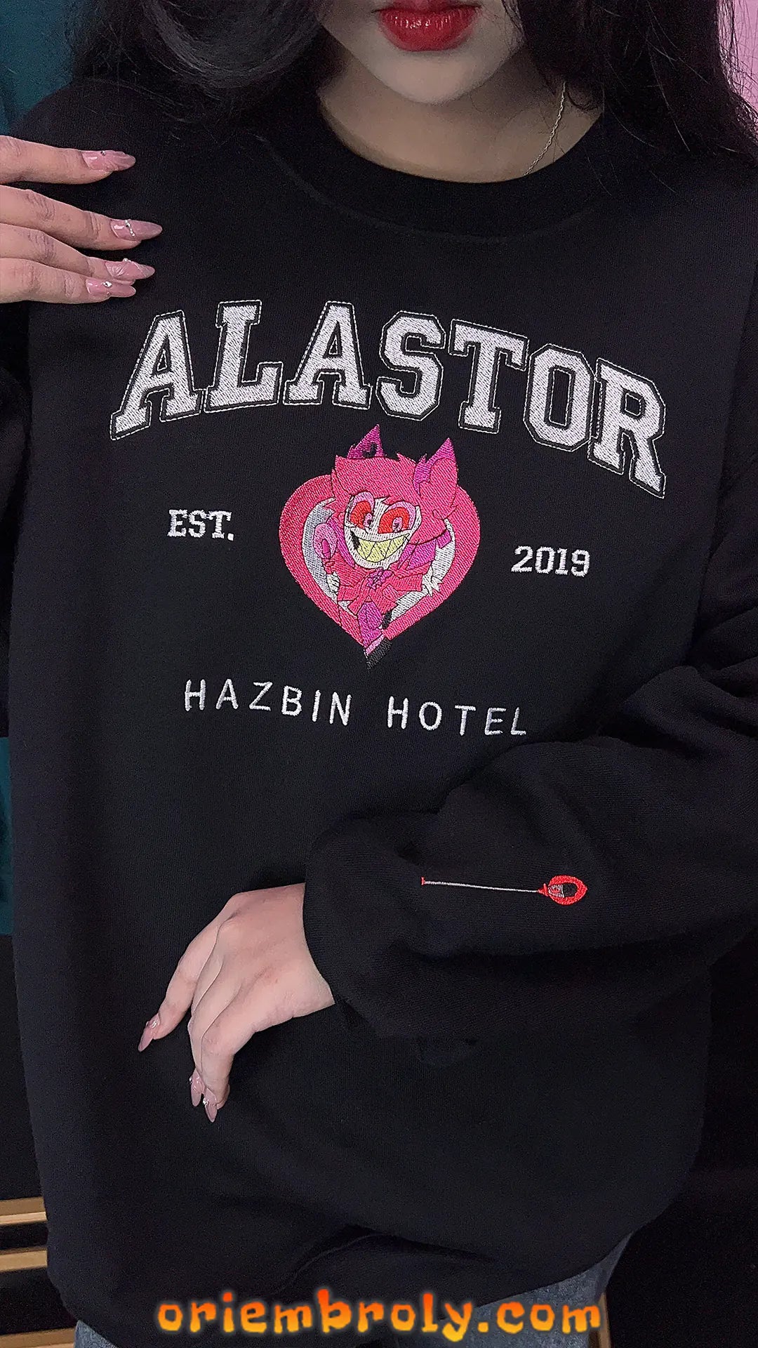 Vintage Radio Demon Inspired Embroidered Sweatshirt
