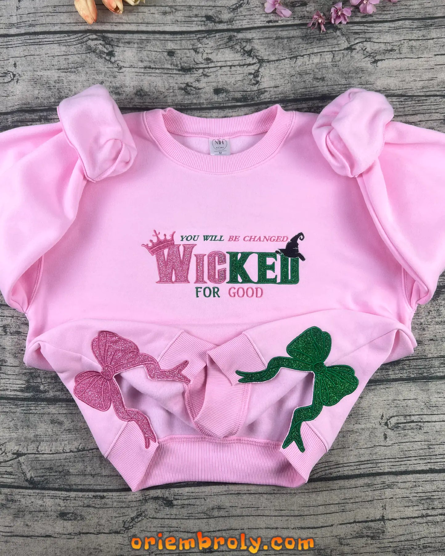 Wicked Embroidered Hoodie | Wizard of Oz Fan Sweatshirt | Defy Gravity Magic Sweater