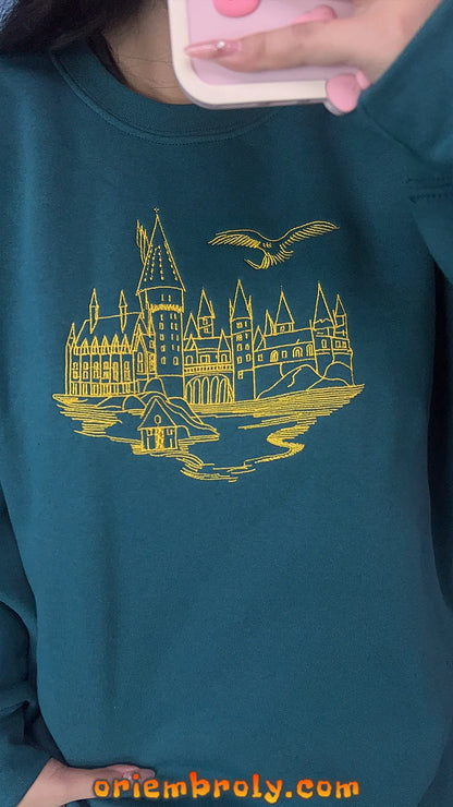 Embroidered Wizard School Crest Sweatshirt