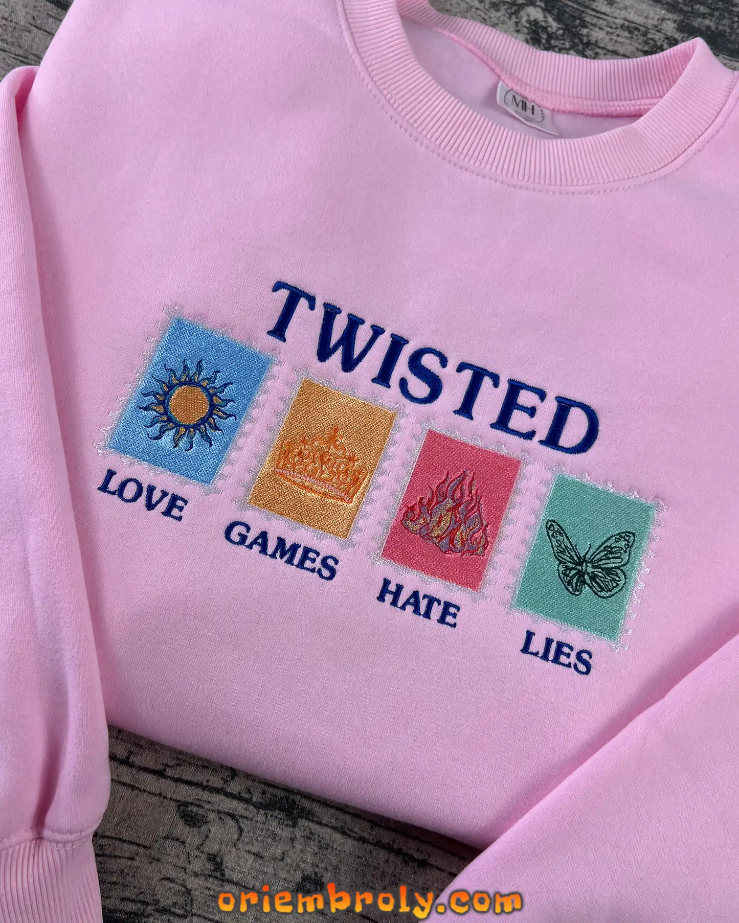 Twisted Love Embroidered Sweatshirt – Bookish Gift for Romance Readers, Ana Huang Merch, Glitter Twisted Series Fan Hoodie