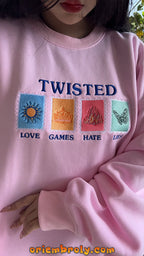 Twisted Love Embroidered Sweatshirt – Bookish Gift for Romance Readers, Ana Huang Merch, Glitter Twisted Series Fan Hoodie